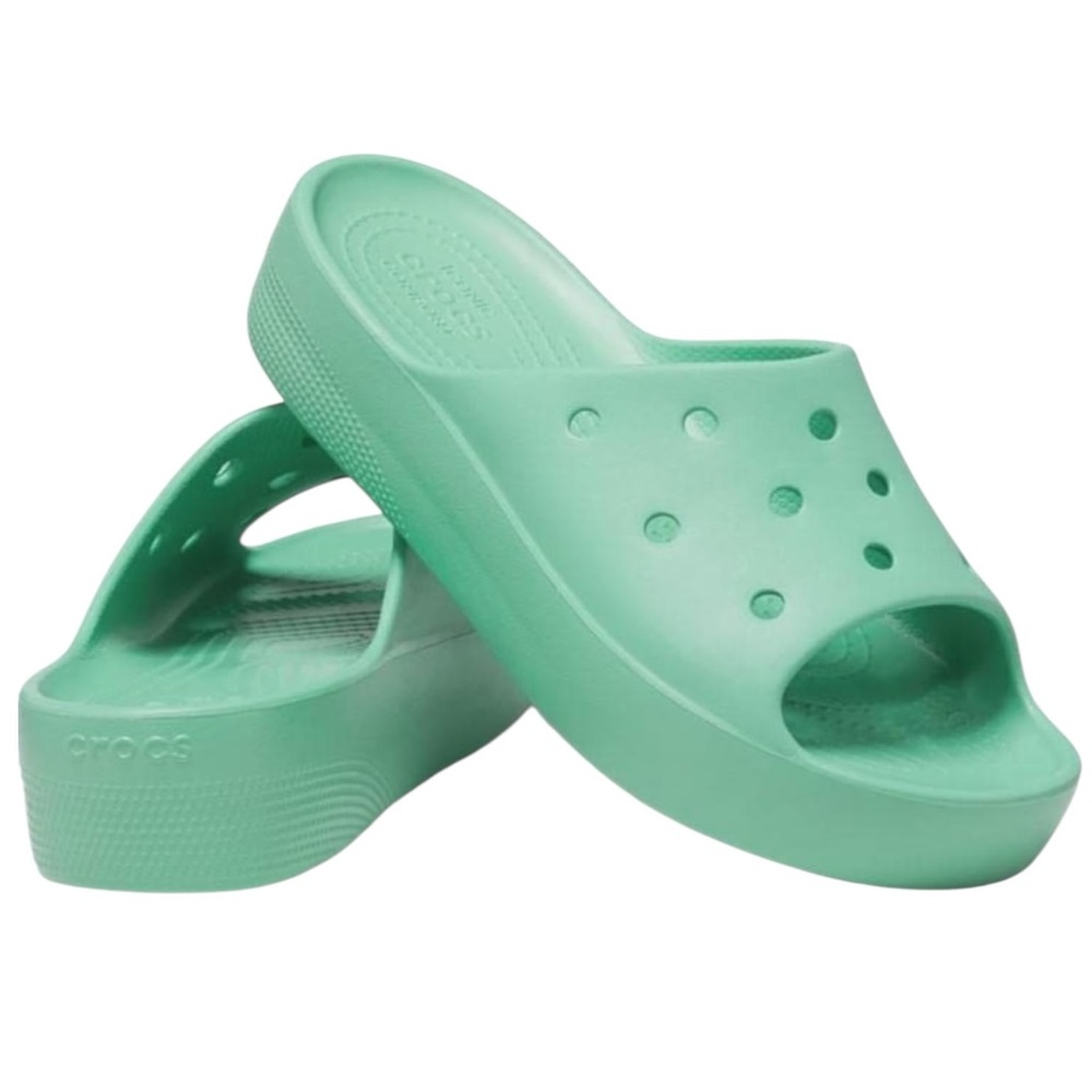 Crocs Classic Platform Slide Sandals Shoes  in Jade Green Women’s size 7